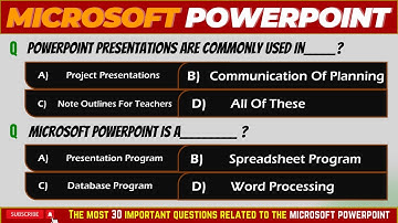 Top 30 MS PowerPoint Mcq Question and Answer 2024 | Most Selected MS PowerPoint Mcq | MS Office #ppt