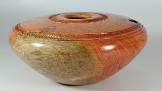 wood turning - carob wood texture hollow form