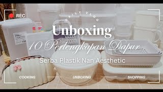 Unboxing Shopee Haul 🌿🌼 Rekomendasi 10 Perlengkapan Dapur Aesthetic dari Plastik ✅