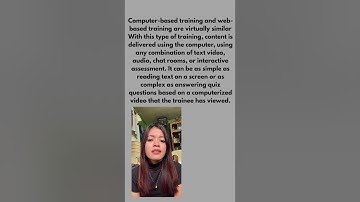 TECHNOLOGY BASED TRAINING METHODS