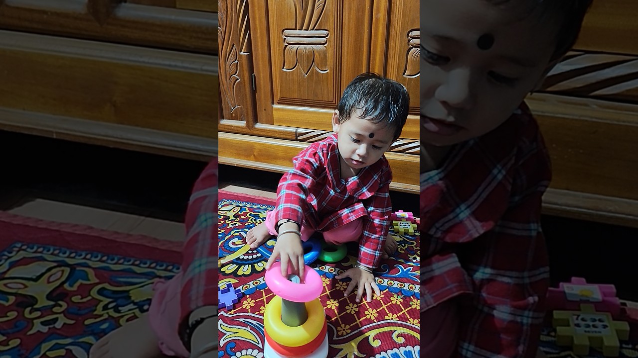 stacking toy ✨ playtime is the best time🥰 Little one playing big💕💕