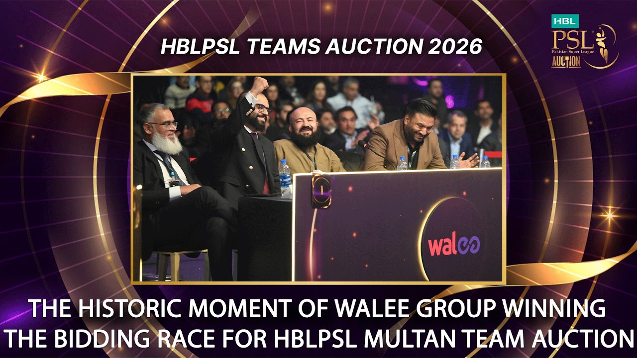 The historic moment of Walee Group winning the bidding race for HBLPSL Multan Team Auction