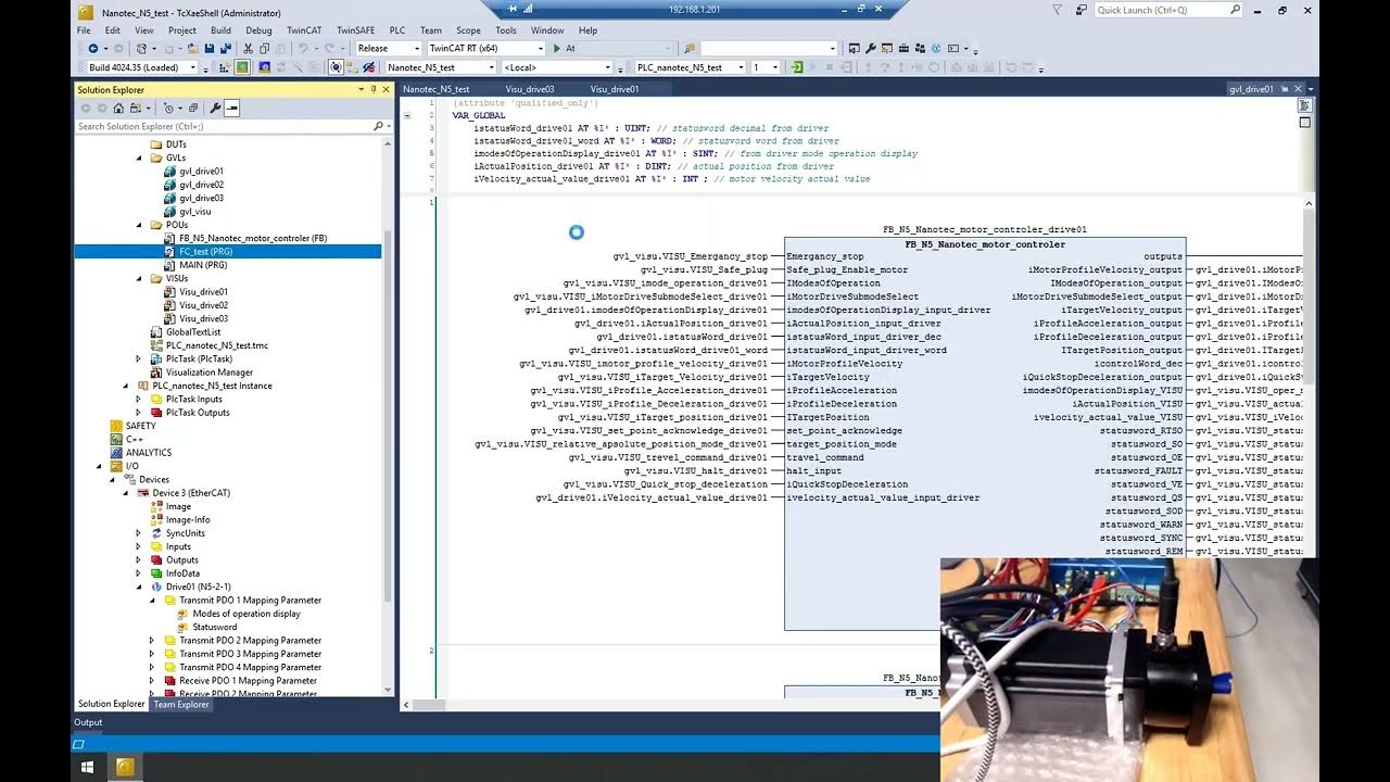 Beckhoff Twincat3, stepper motor and Nanotec motor driver - YouTube