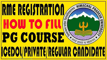 HPU Post Graduation RME form Filling | Fresh Registration | NEW RME Portal | Details Information