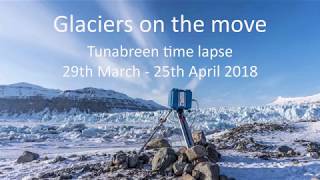 Time lapse surging glacier Tunabreen Svalbard