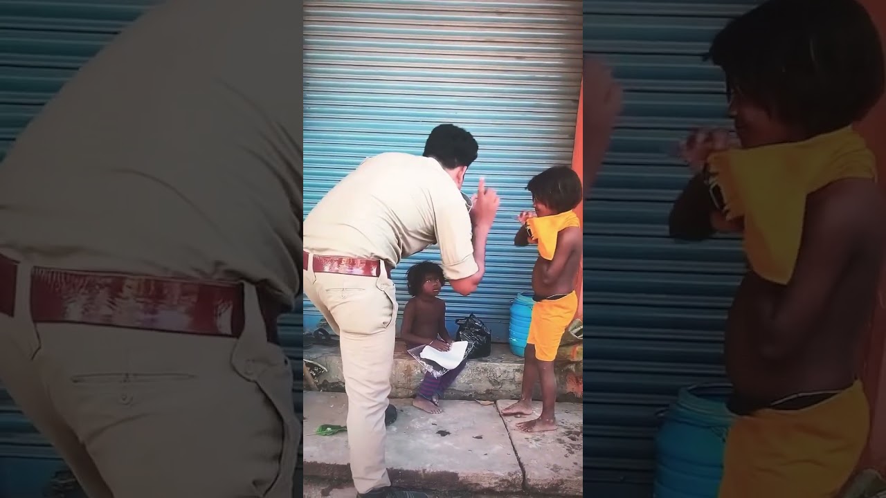 Police Helping Poor People 
