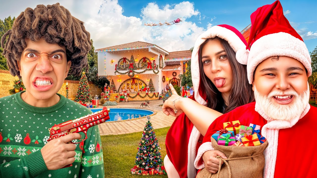 بابا نويل و زوجته صنعوا حفله الكريسماس🎅في منزلي ( خربو البيت 😱 )!!