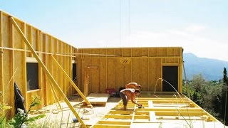 Строительство 2-х этажного каркасного дома за 3,5 минуты Строительство 2-х этажного каркасного дома за 3,5 минуты