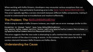 Resolving java.lang.NoSuchMethodError in Kafka Streams: A Guide to Version Compatibility Net Worth