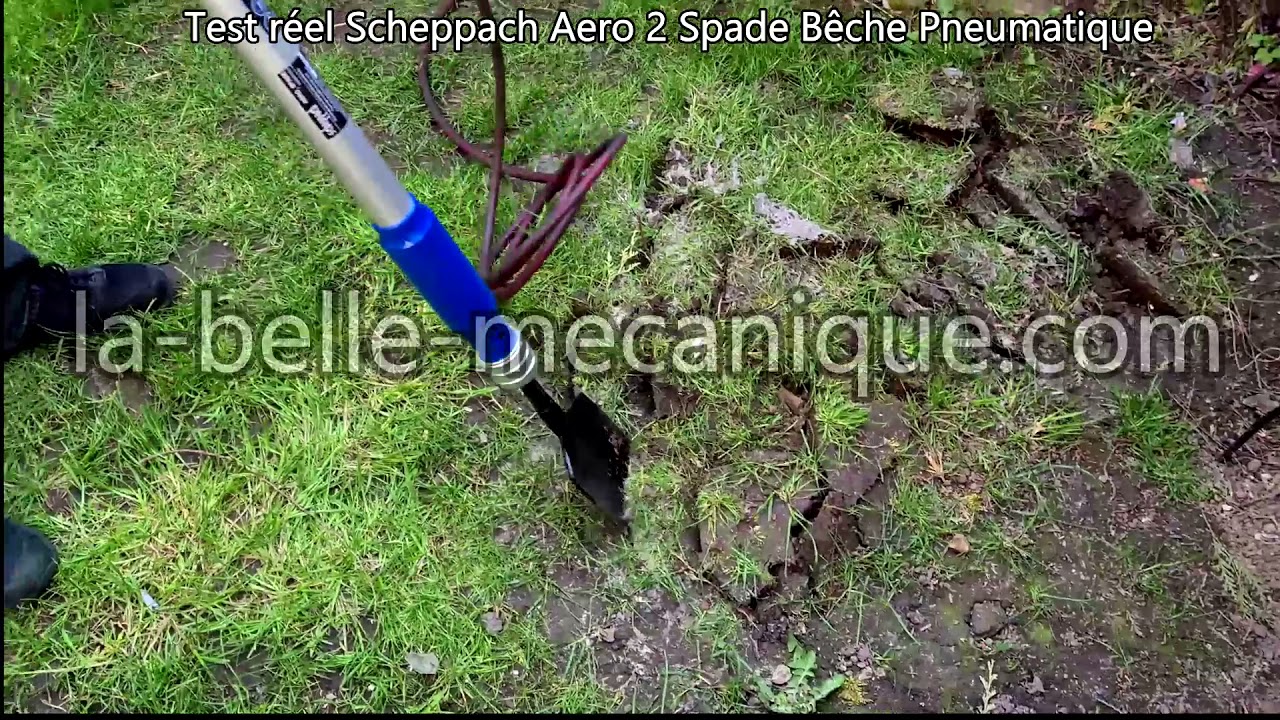Test réel Scheppach Aero 2 Spade Bêche Pneumatique