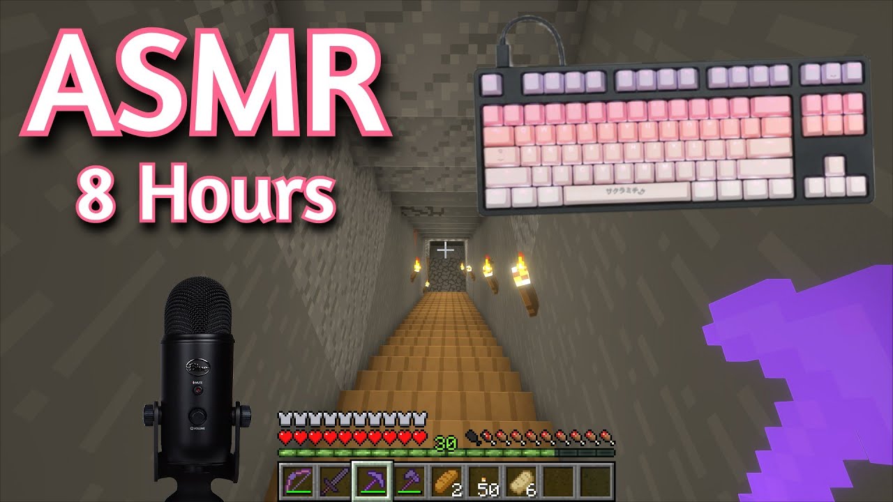 ASMR Gaming | MINECRAFT SURVIVAL 8 HOURS FOR SLEEP | Keyboard/Mouse Sounds 💤