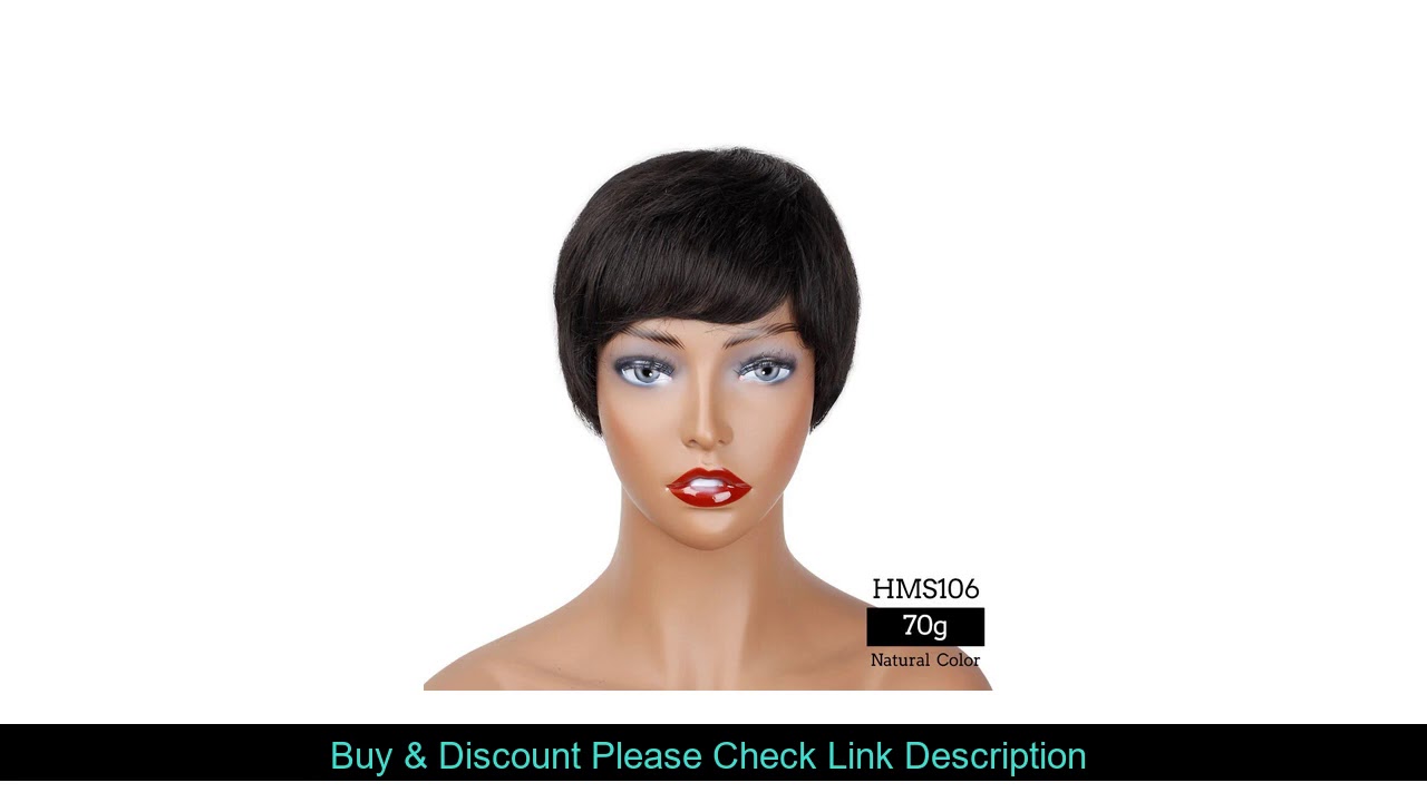 Top ORSUNCER Short BOB Wig Straight Brazilian Human Hair Non-Remy Human Hair Wig Natural Color for