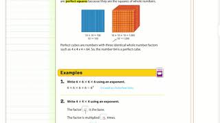 6th Grade Math Chapter 6 Lesson 1 Exponents and Powers Profile