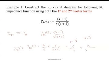 Foster Form Example 1 | RL Circuit | Synthesis of Passive Network