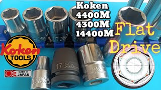 koken Flat Drive Socket 4400m Shallow 4300m Deep 14400m Impact Socket