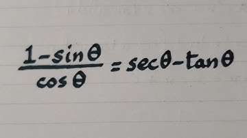 (1-sinθ)/cosθ=secθ-tanθ || Proving Trigonometric Identities