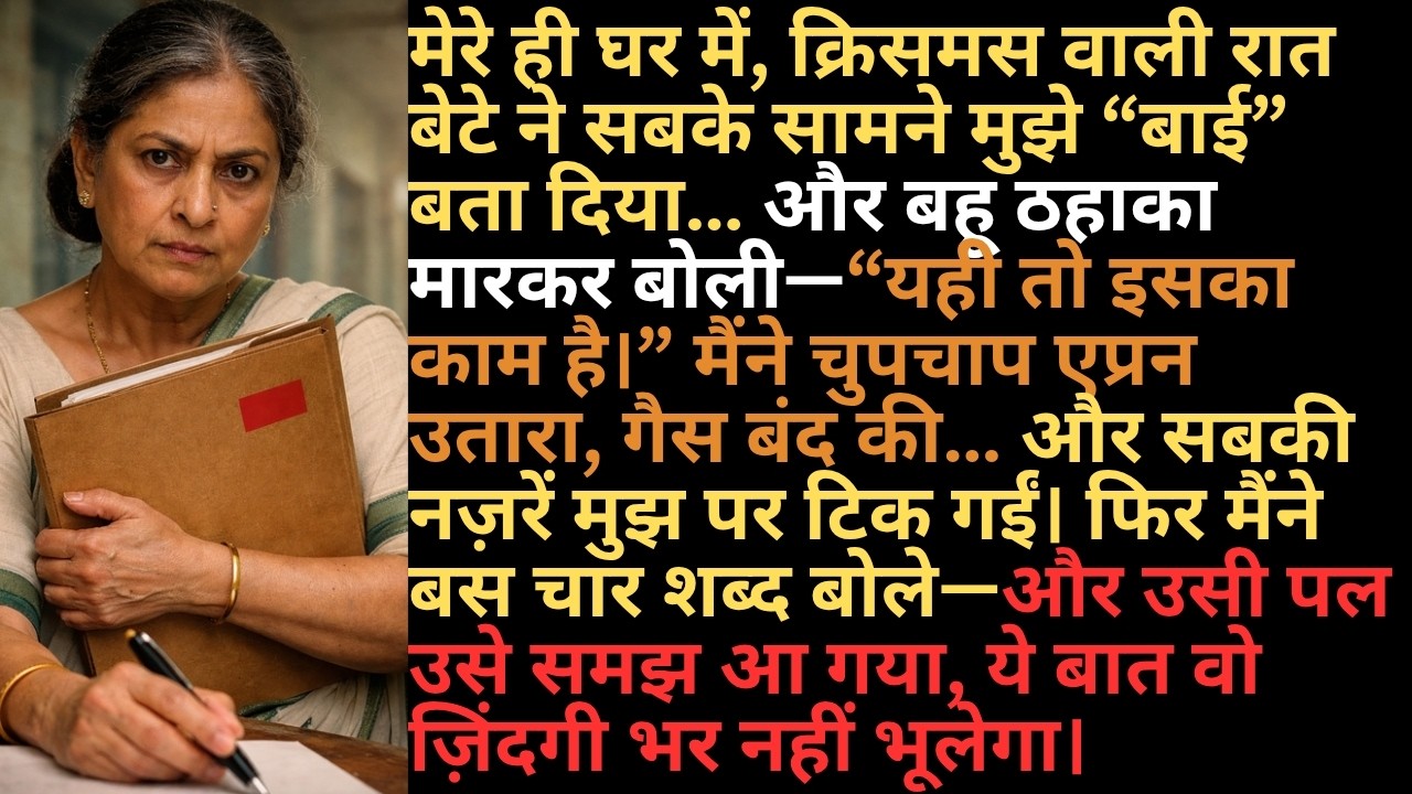 क्रिसमस की रात बेटे ने मुझे “बाई” कहा… मैंने 4 शब्द बोले और खेल पलट गया!