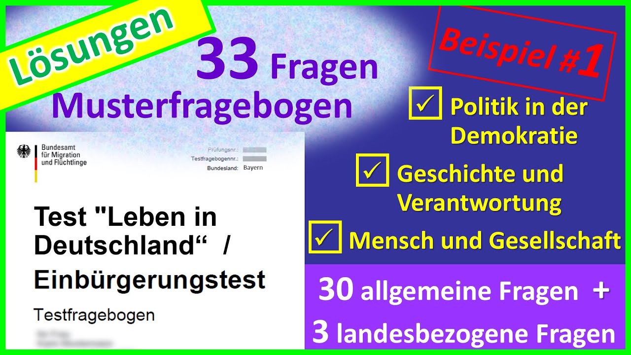 Einbürgerungstest Fragen Und Antworten 2021 Pdf Download Leben in Deutschland / Einbürgerungstest 33 Fragen Beispiel#1: Lösungen