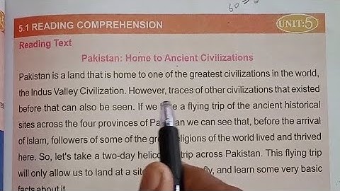 English Class 7: Unit 5 || Pakistan: Home to Ancient Civilization || Sindh textbook board,
