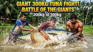 Catching a Monster 300kg Tuna with Bare Hands! 💥 Traditional Fishing