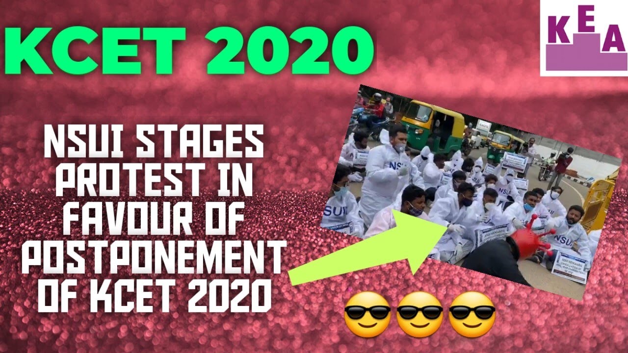 KCET 2020 -- NSUI protests in front of Raj Bhavan..