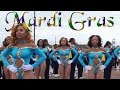 Dancing Dolls Parade Warm-up SU Human Jukebox Marching Band - 2018 Mardi Gras Parade