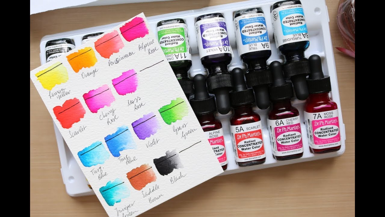 Dr Ph Martin S Radiant Watercolour Set A First Impressions Swatches Part 1 2 Youtube