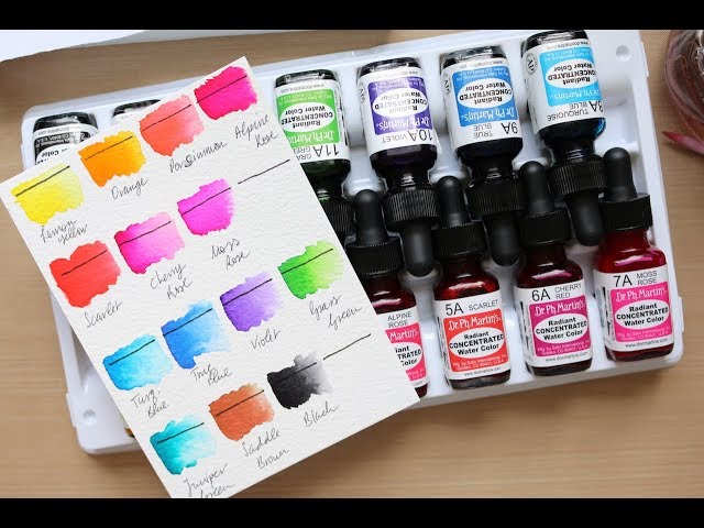 Dr. Ph. Martin's Radiant Concentrated Watercolor 1/2oz 14 Color Set A