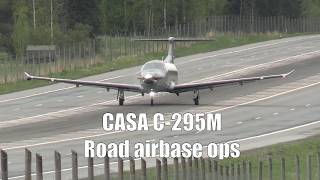 Finnish Casa C295M Flyby, Landing And Takeoff From Road Airbase - Imminent Field 26