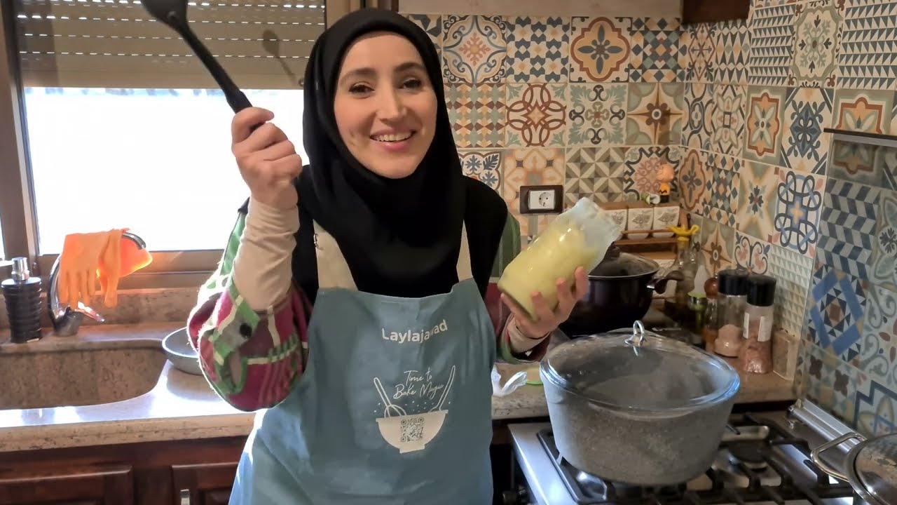 زوجي معي بالمطبخ بيسليني 😄الفاصوليا بمرق العظام 🍖 و الحلى الحرشة المغربية 🥮