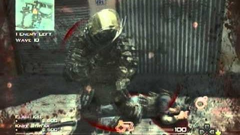 Mw3 Survival Mode Killing Juggernaut With only Kinfe and 2 Flash Grenades!