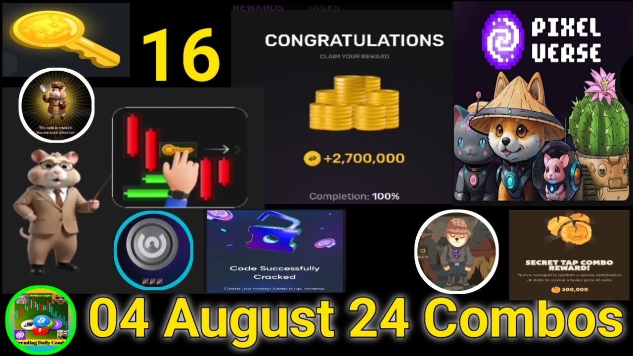 Hamster Kombat key No.16 | Daily Cipher Code | Onus daily Reward | Pixel Tap Combo | Memefi coin |