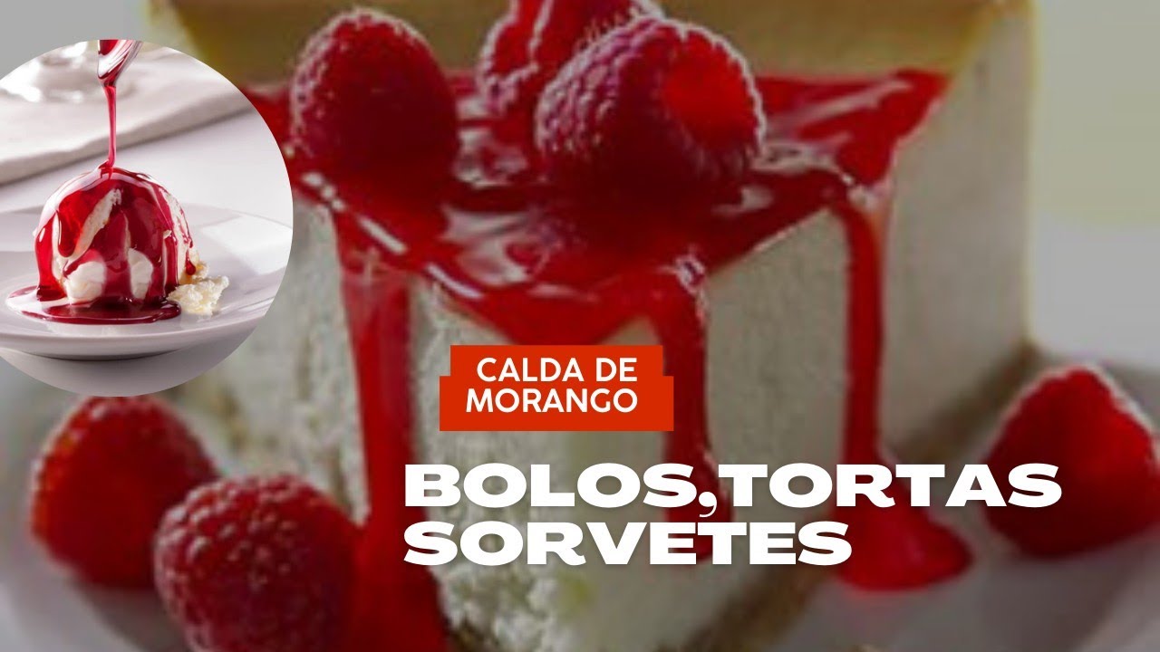 CALDA ESPELHA DE MORANGO PARA BOLOS,TORTAS E SORVETES  #bolo #torta #sorvete