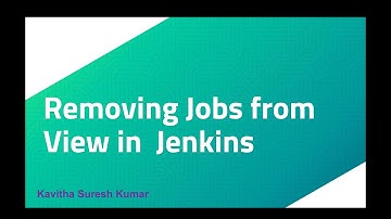 Removing Jobs from View in Jenkins