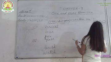DAV SCHOOL TUTORIAL CLASS 1 ENGLISH GRAMMER CHAPTER 3 BY RITU MISS