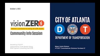 Atlanta Vision Zero Action Plan Update - October 4, 2023