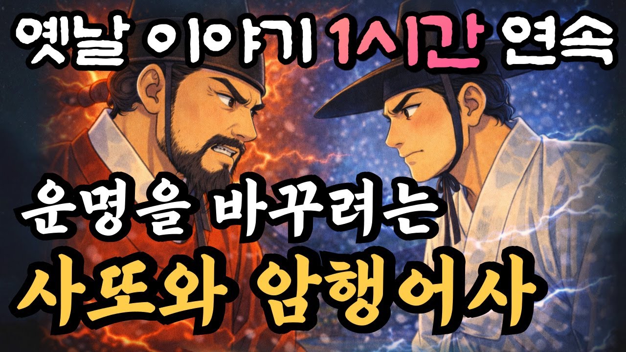 🌛관상을 보고 자신의 운명을 바꾸려는 사또! 그리고 사또를 막아선 암행어사!! 중간광고 없는 1시간 연속 옛날이야기/설화,민담,오디오북,책읽어주는 남자,잘 때 듣는