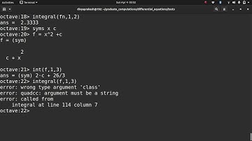 Numerical Integration Using GNU Octave: Inbuilt Functions