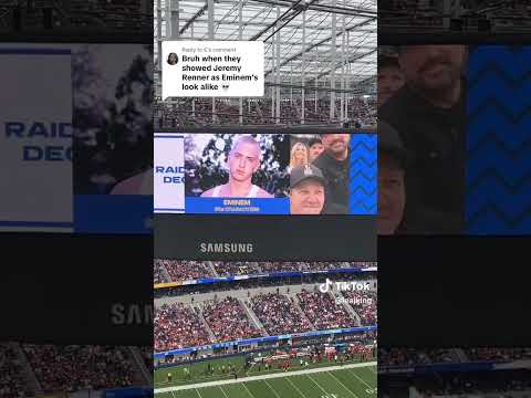 Jeremy Renner compared to Eminem at SoFi Stadium during 49ers & Rams game #eminem #jeremyrenner