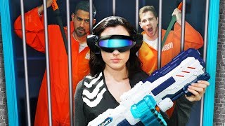NERF Robot Prison Team Escape Challenge! NERF Robot Prison Team Escape Challenge!
