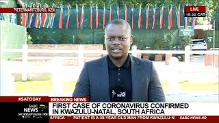 A 38-year-old man from kwazulu-natal has tested positive for covid-19
in south africa. this been confirmed by the national institute
communicable dis...