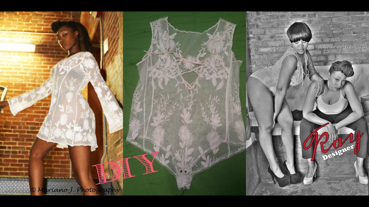 DIY | Turn Your Old Dress/Tee Into a Sexy Lace Up Bodysuit! SUPER ...
