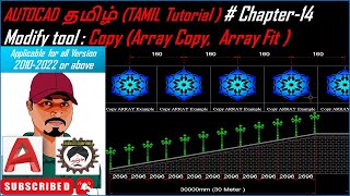 AutoCAD 2D Tutorial Tamil Chapter 14 Modify Tool COPY  How to Copy Object | copy Array | copy Fit