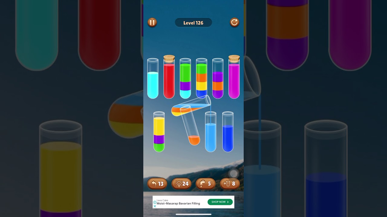 Water Sort Color Game LEVEL 126 