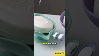 Soap holder design daun. Air senang drain, sabun tak mudah lembik. Must have for clean bathroom.