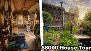 Full tour of his $8000 off-grid tiny house