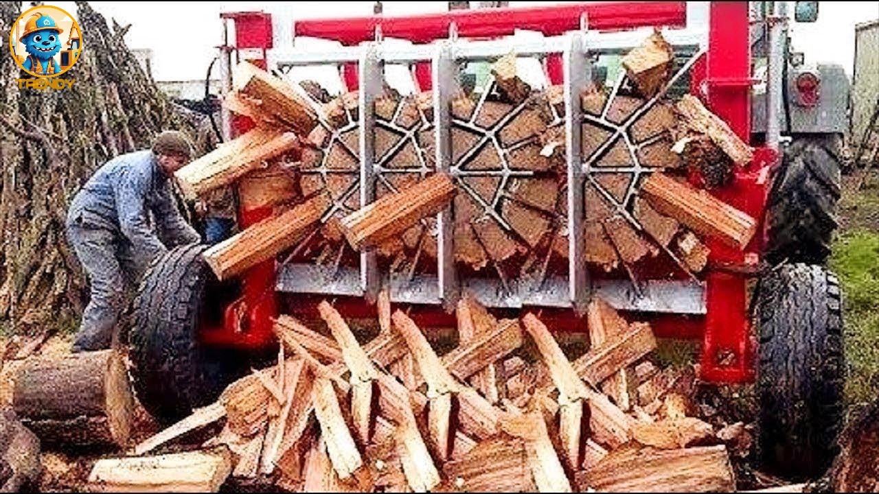 15 Satisfying Homemade Firewood Processing Machines - YouTube