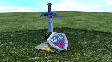 Master Sword & Hylian Shield - Render Test- ( Blender)