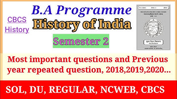 Sol b.a programme Semester 2 history question paper 2021,  and most important questions