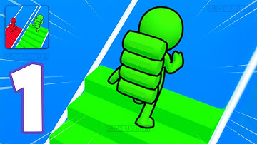 Bridge Race Gameplay Walkthrough Part 1 - Tutorial Build A Bridge (Android,iOS)